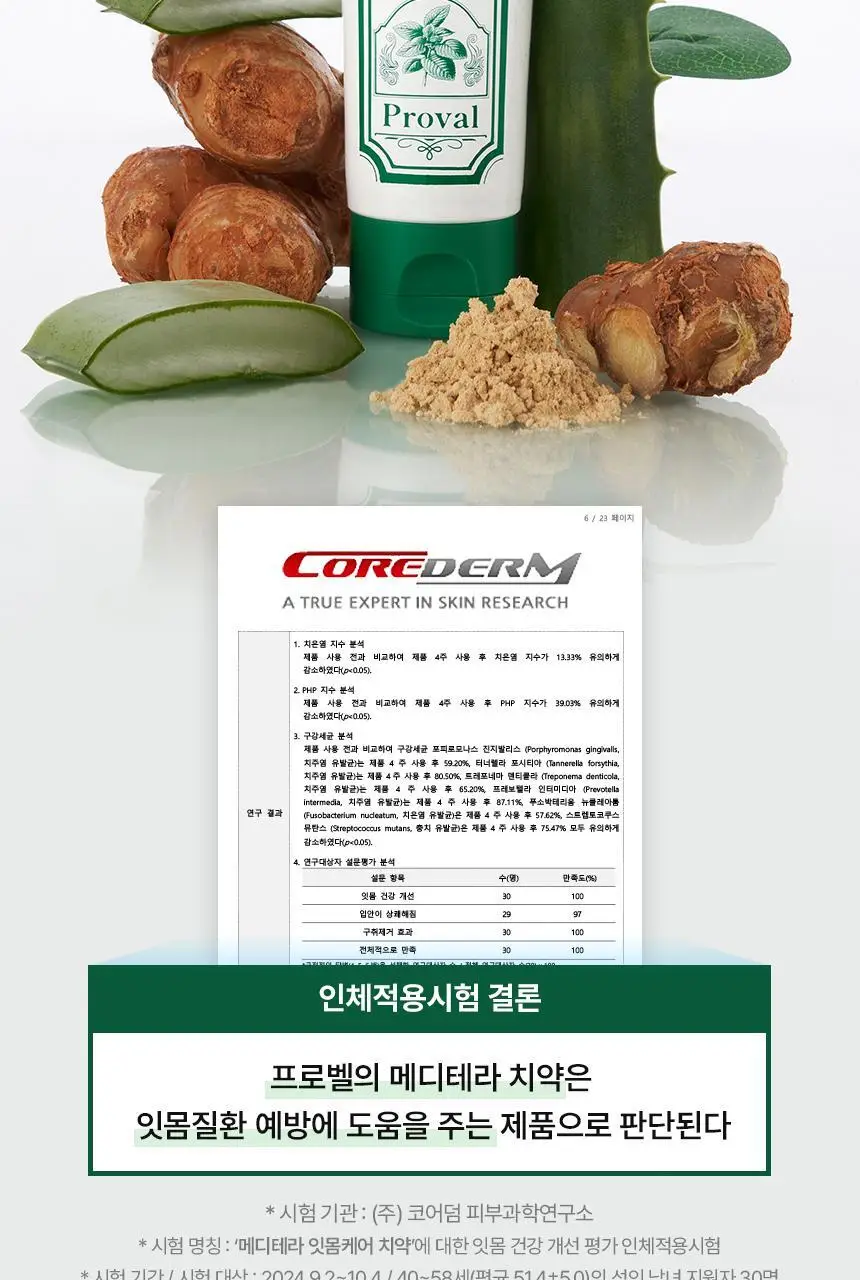 [특허성분 함유] 프로벨 메디테라 잇몸치약 (인체적용시험완료) 120g (1입/3입) 상세페이지 7